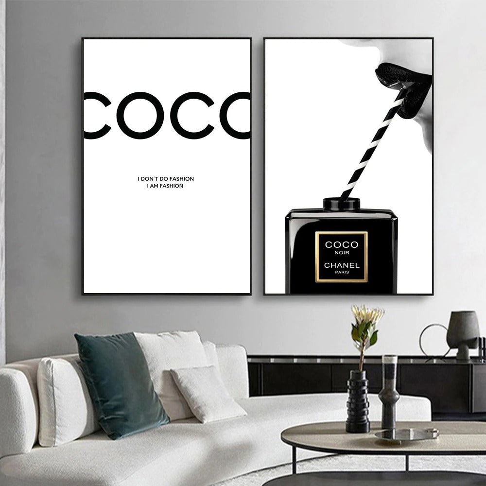 Coco Chanel Canvas Wall Art Perfume Bottle